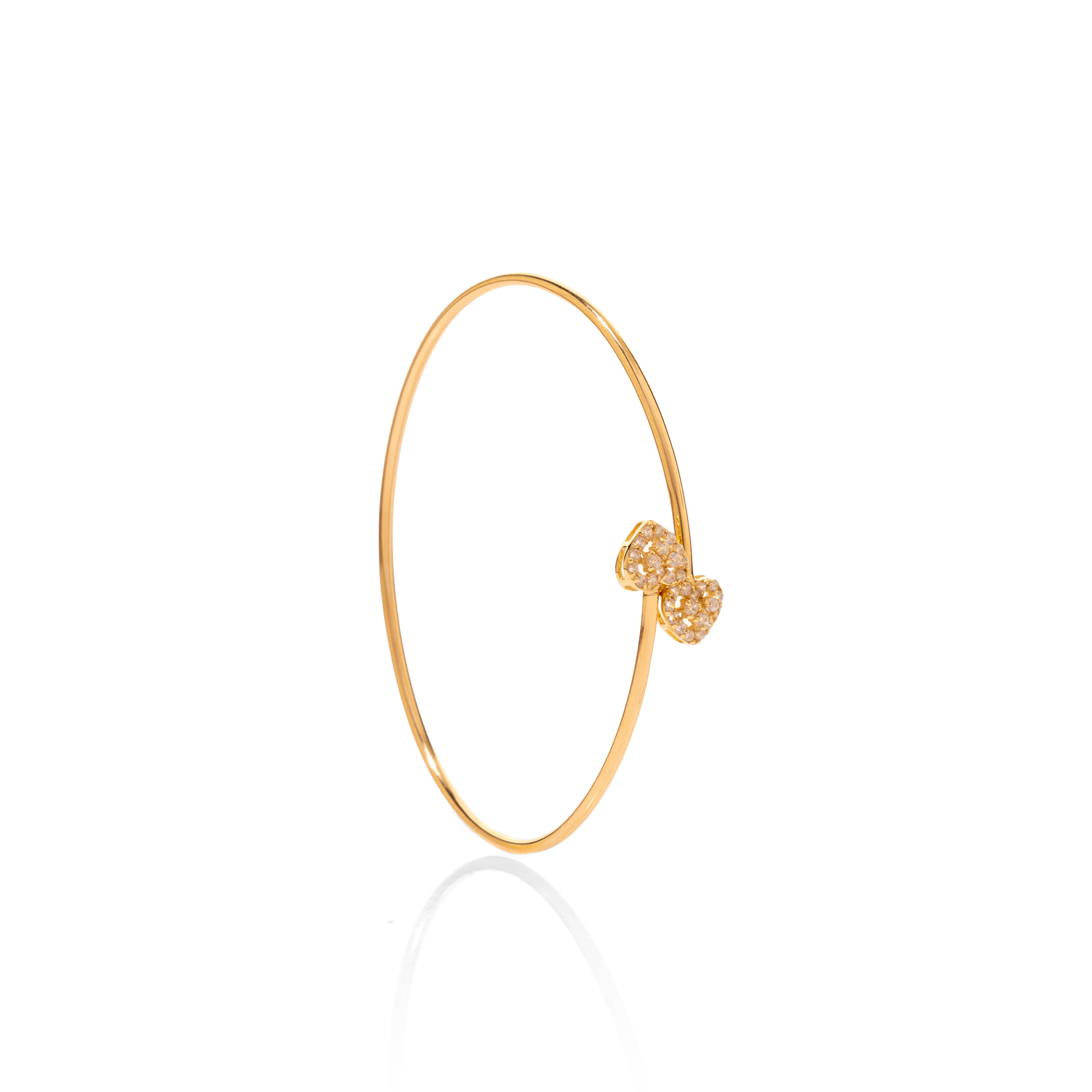 Leaf Motif Diamond Open Cuff Bracelet