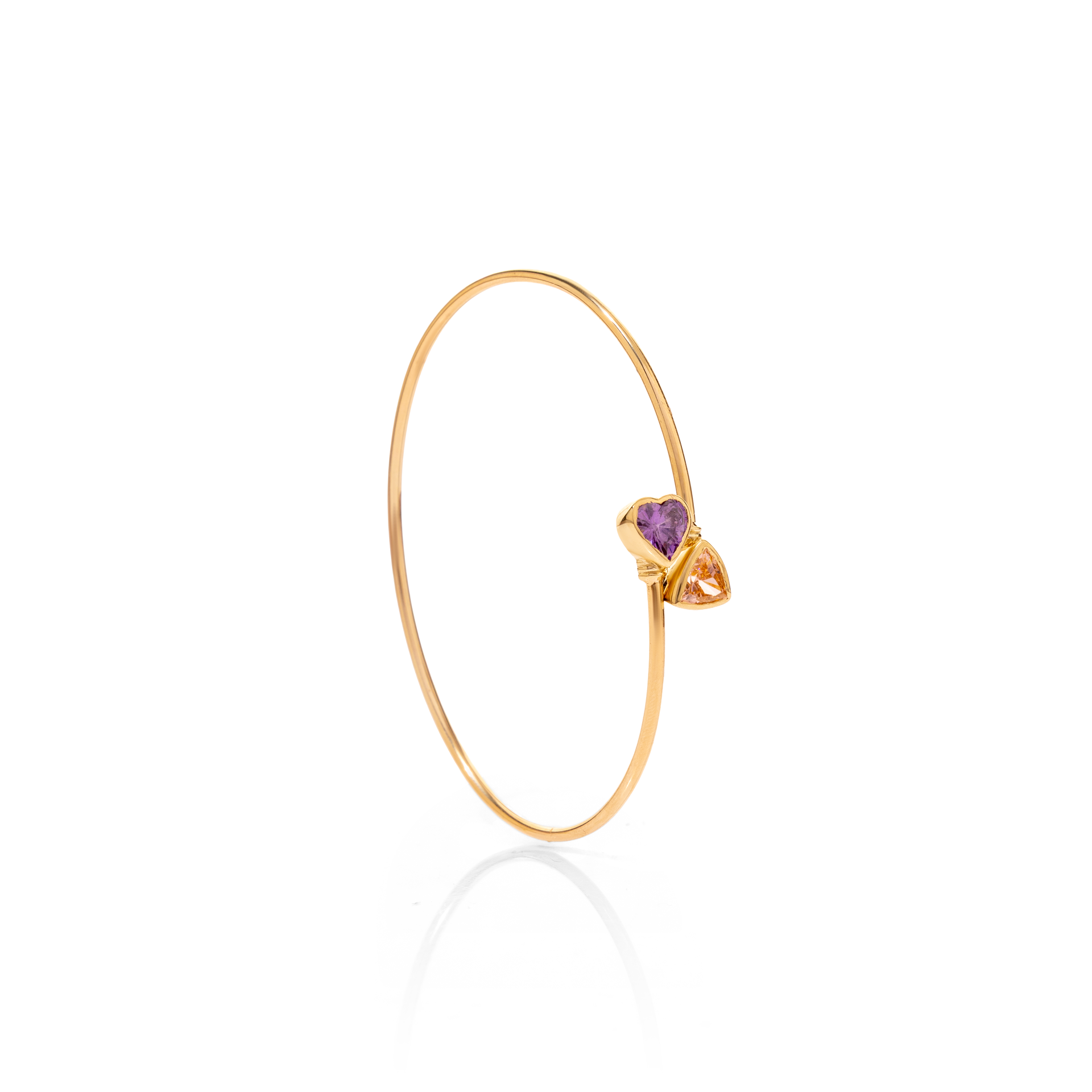 Twin Heart Open Cuff Bracelet