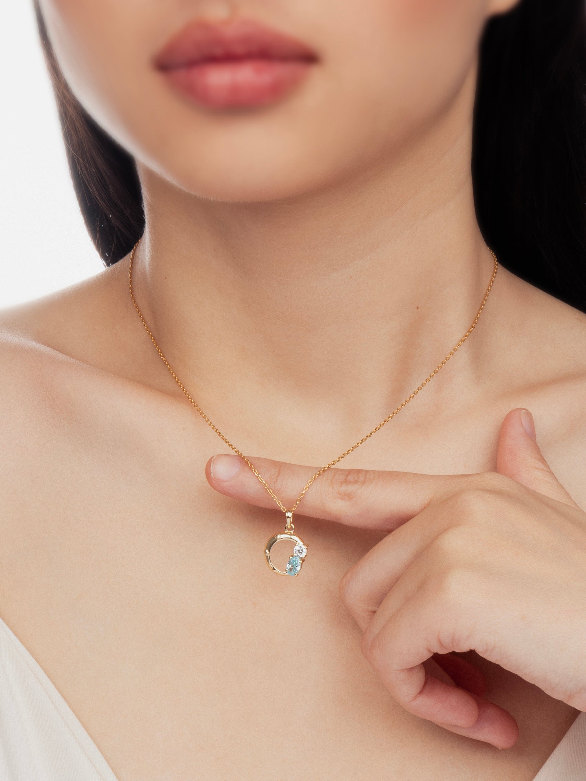 Twin Stone Circle Pendant