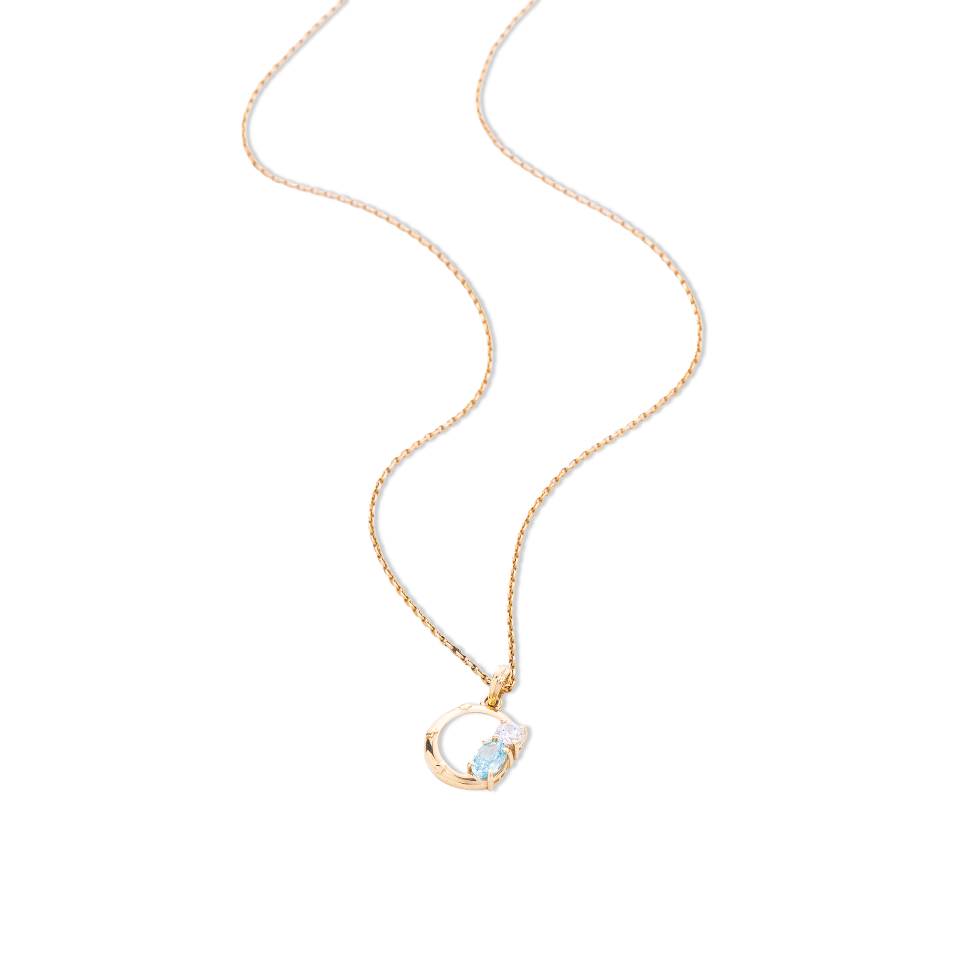 Twin Stone Circle Pendant